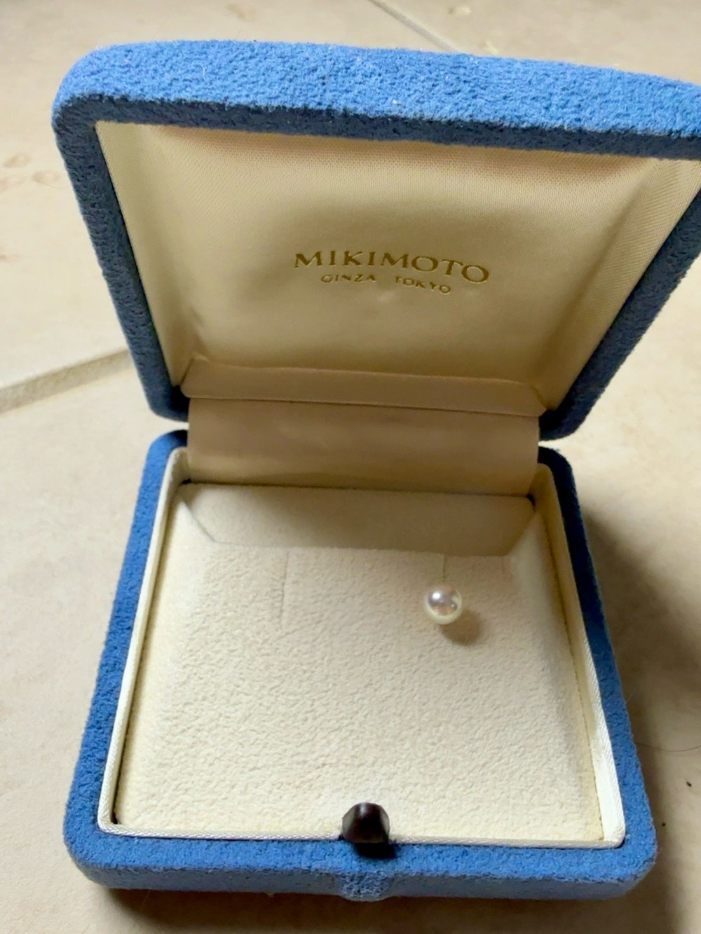 Mikimoto AAA Akoya Pearl 18K White Gold SINGLE Stud Earring 6-6.5mm Box
